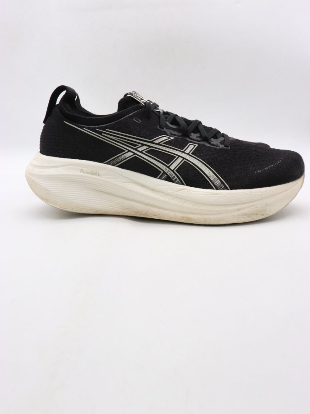 ASICS Gel Nimbus 27 Men’s Size 14 Black Lake Grey Running Sneakers 1011B958